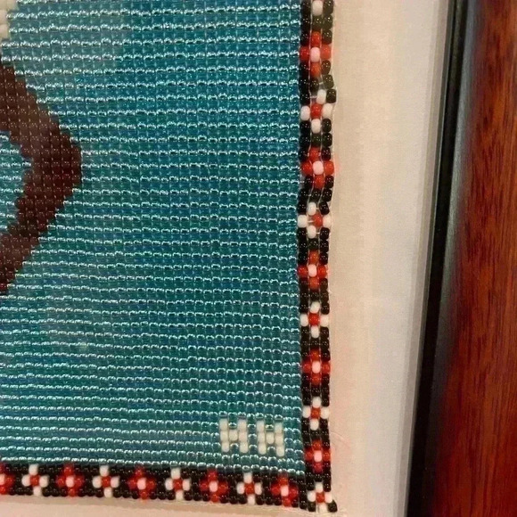 Beautiful frame beaded artwork picture of a reindeer, professionally framed. - Picture 4 of 6